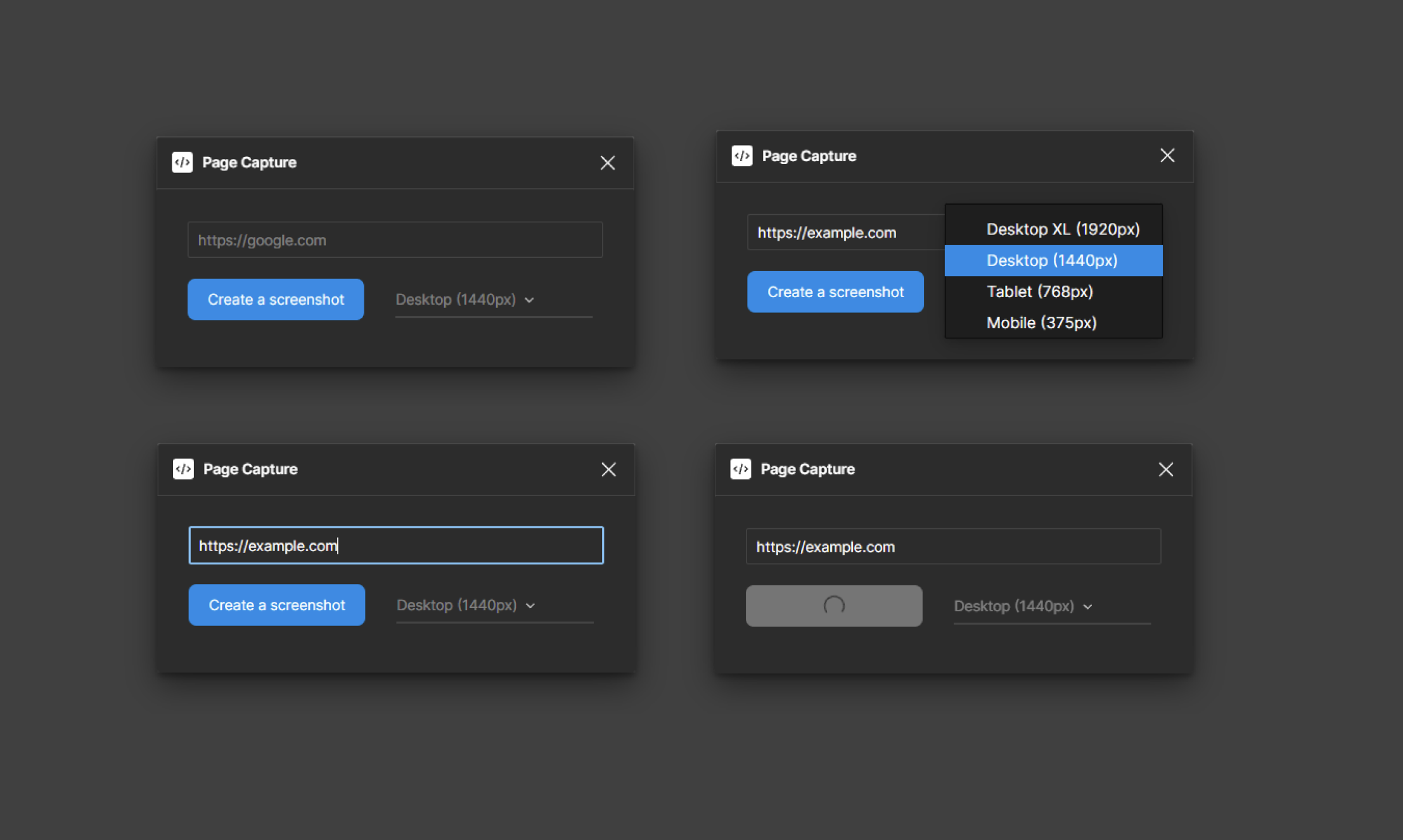 Page Capture Interface